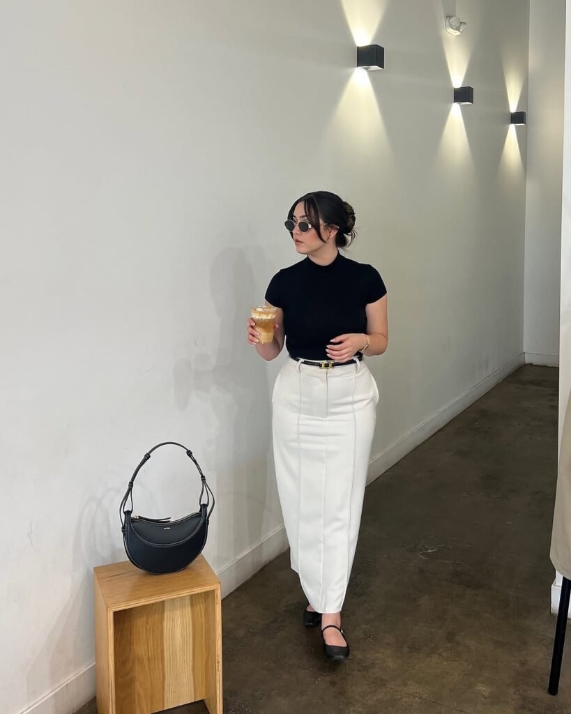 Monochrome Elegance Church Outfit