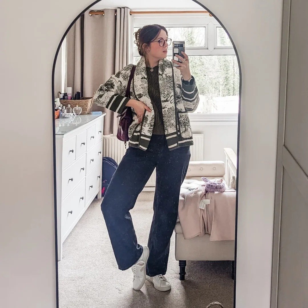 Jacket & Wide-Leg Jeans Plus Size Outfits