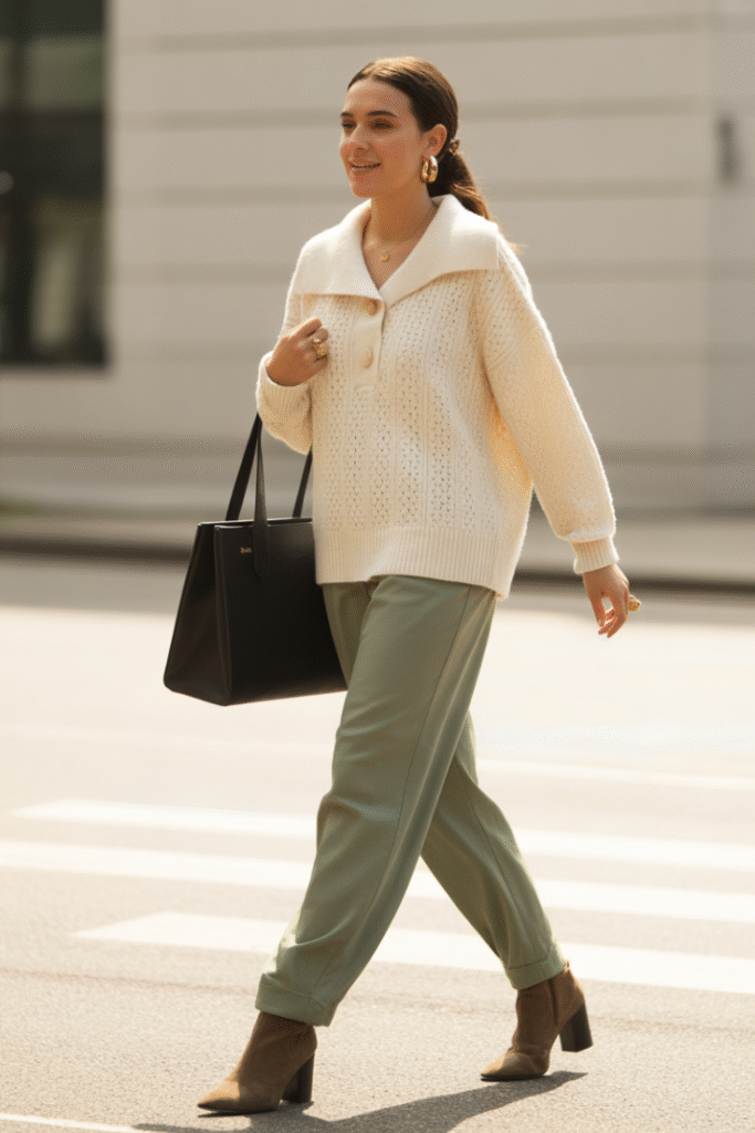  fall outfit in warm tones