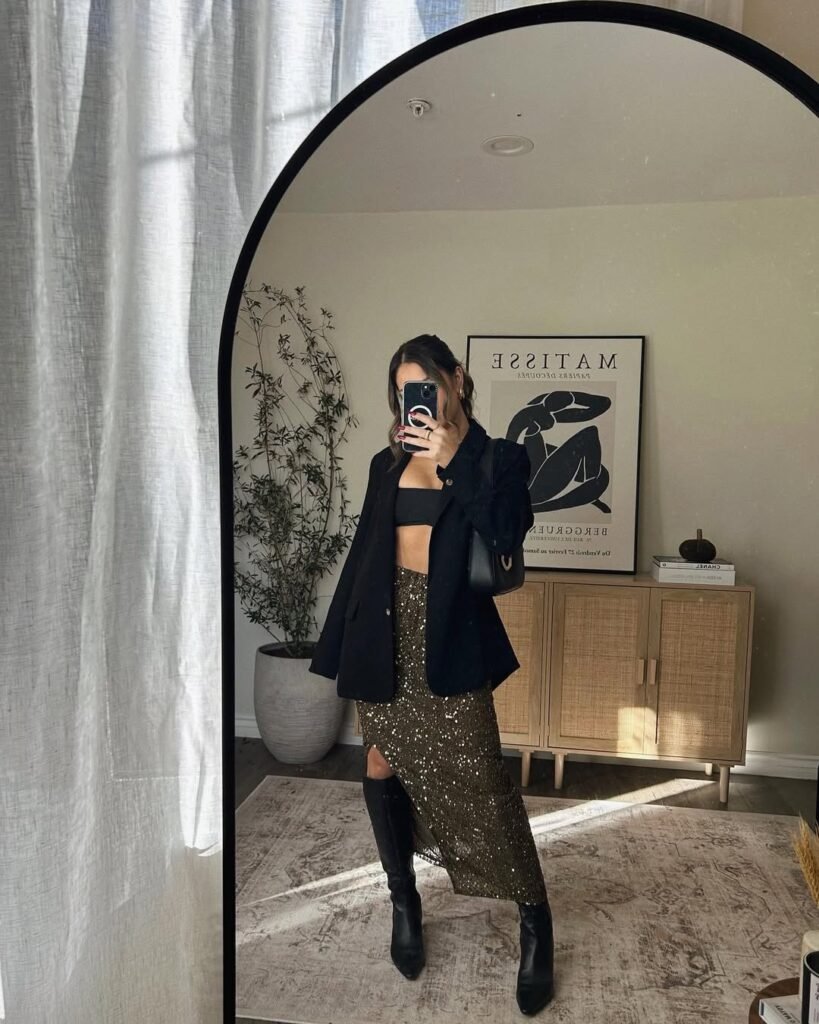 Blazer with Sequin Skirt 