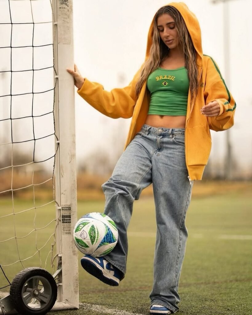 Crop Top with Oversized Hoodie and Baggy Jeans