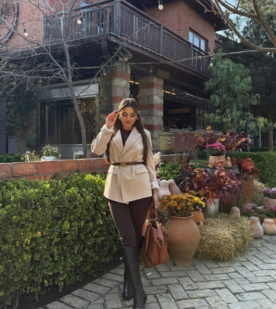 Belted Blazer & Riding Boots