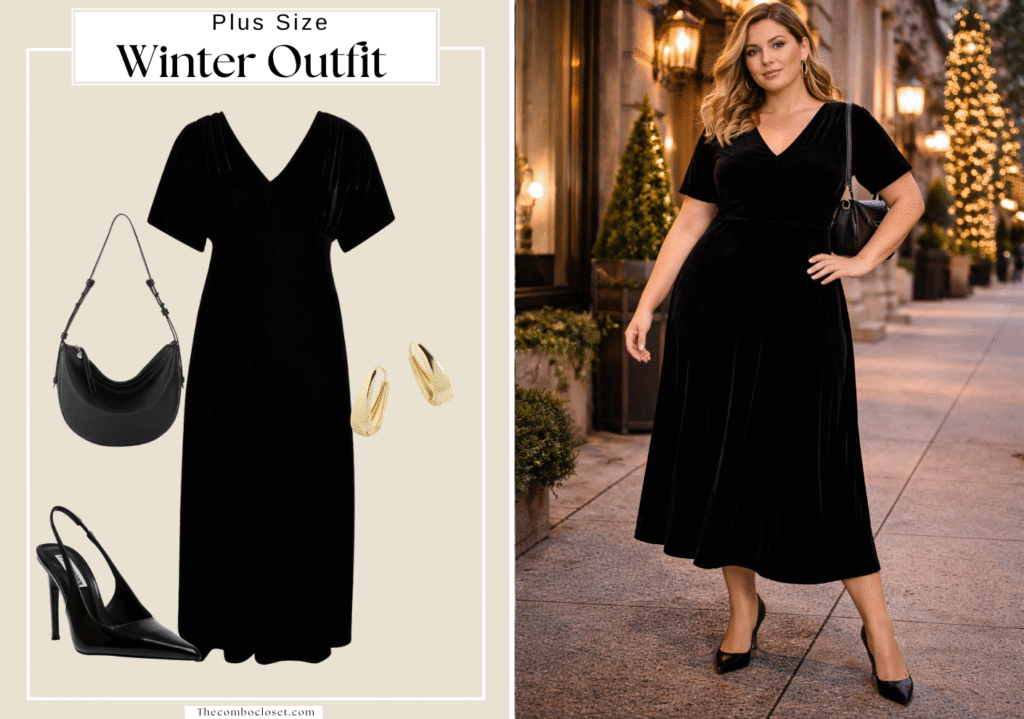 Plus Size Winter Outfit Dress Look