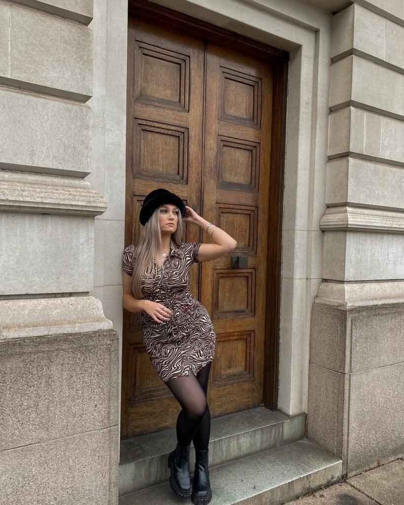 Mini Dress with Chunky Black Boots
