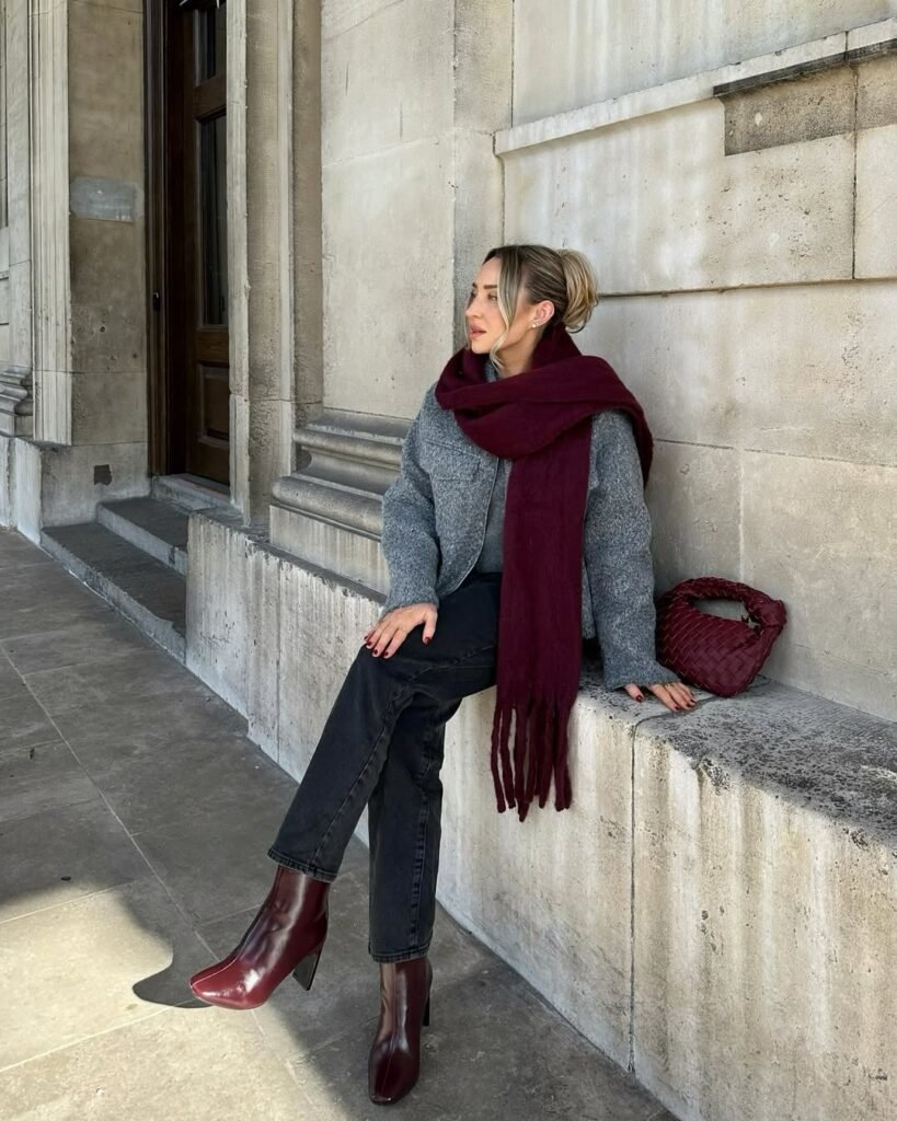 Grey Coat Winter Dinner Date Outfits