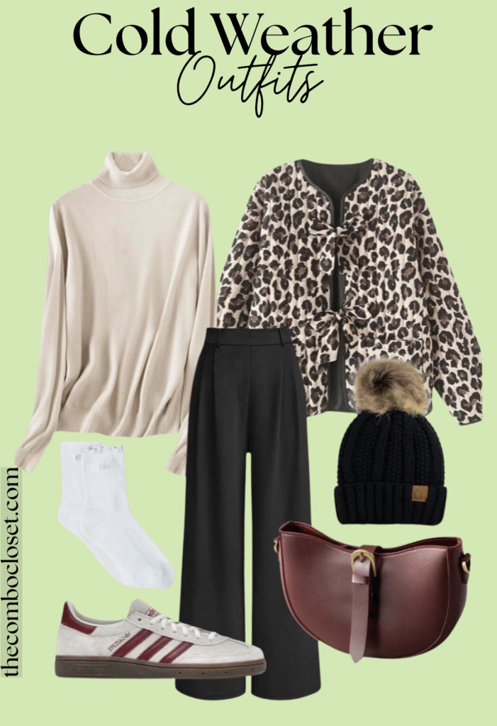 Soft Neutrals with a Statement Leopard Jacket