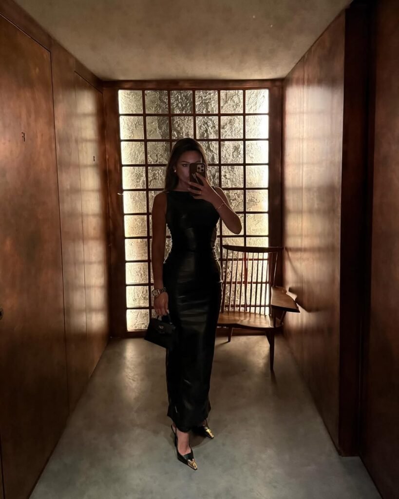 Black Satin Bodycon Dress