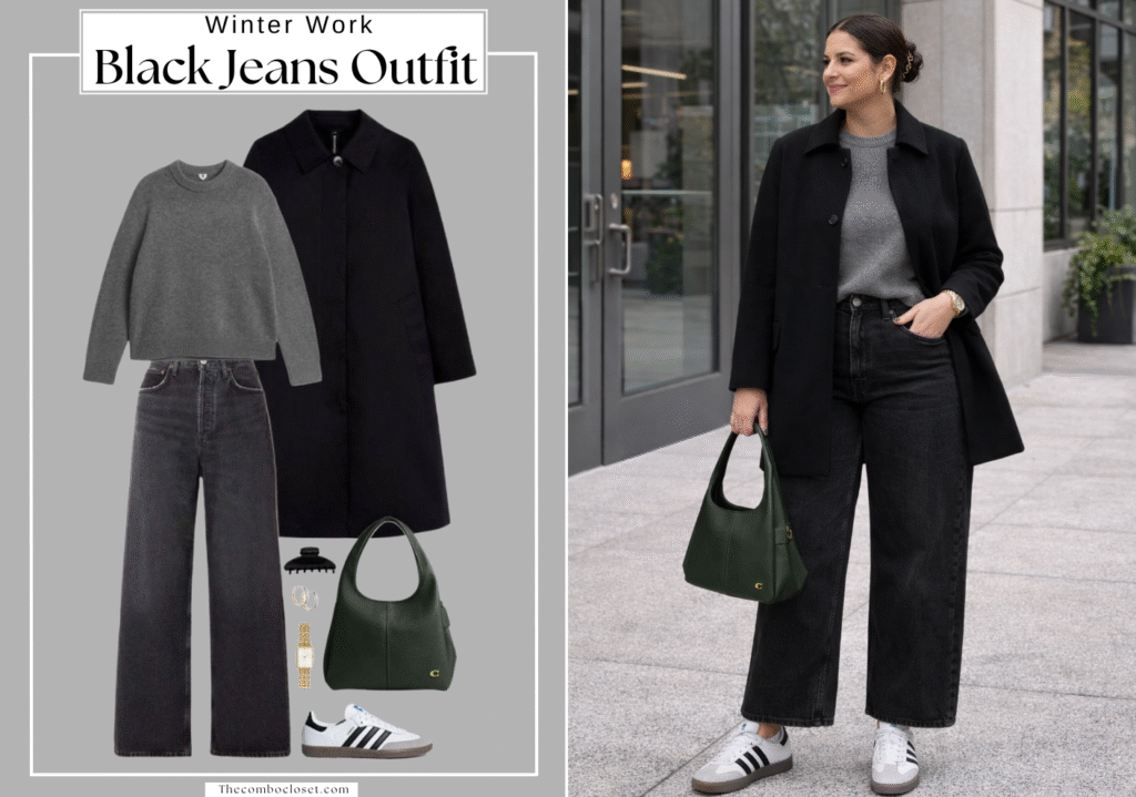 Black Jeans with a Grey Sweater