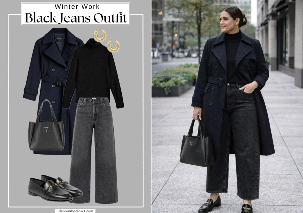 Black Jeans with a Trench Coat