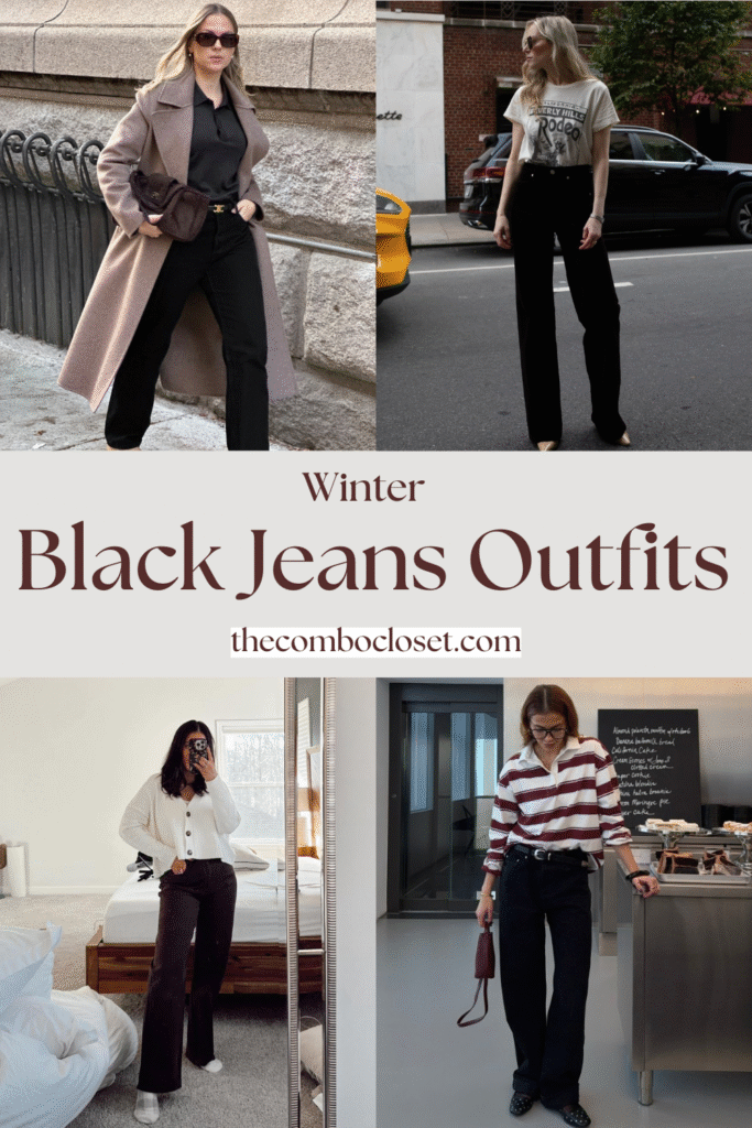 Winter Black Jeans Outfits
