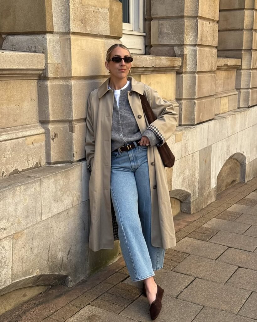 Classic Trench Barrel Jeans Outfit