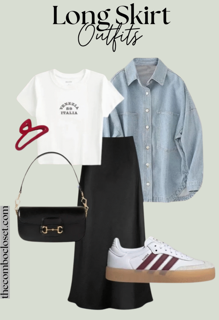 Long Skirt Outfit Ideas Spring