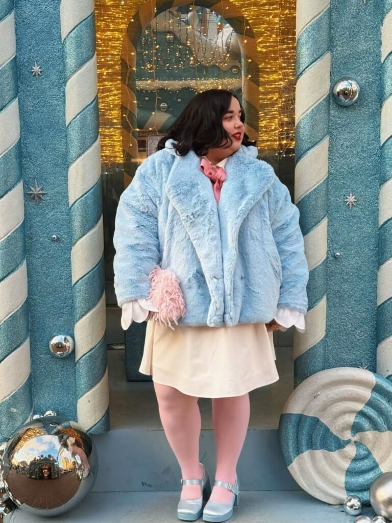 Pastel Faux Fur with Winter Dress