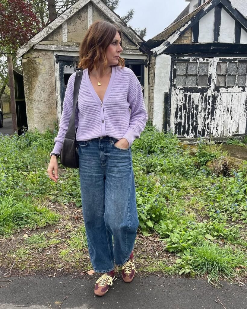 Casual Cool With a Soft Knit and Barrel Jeans