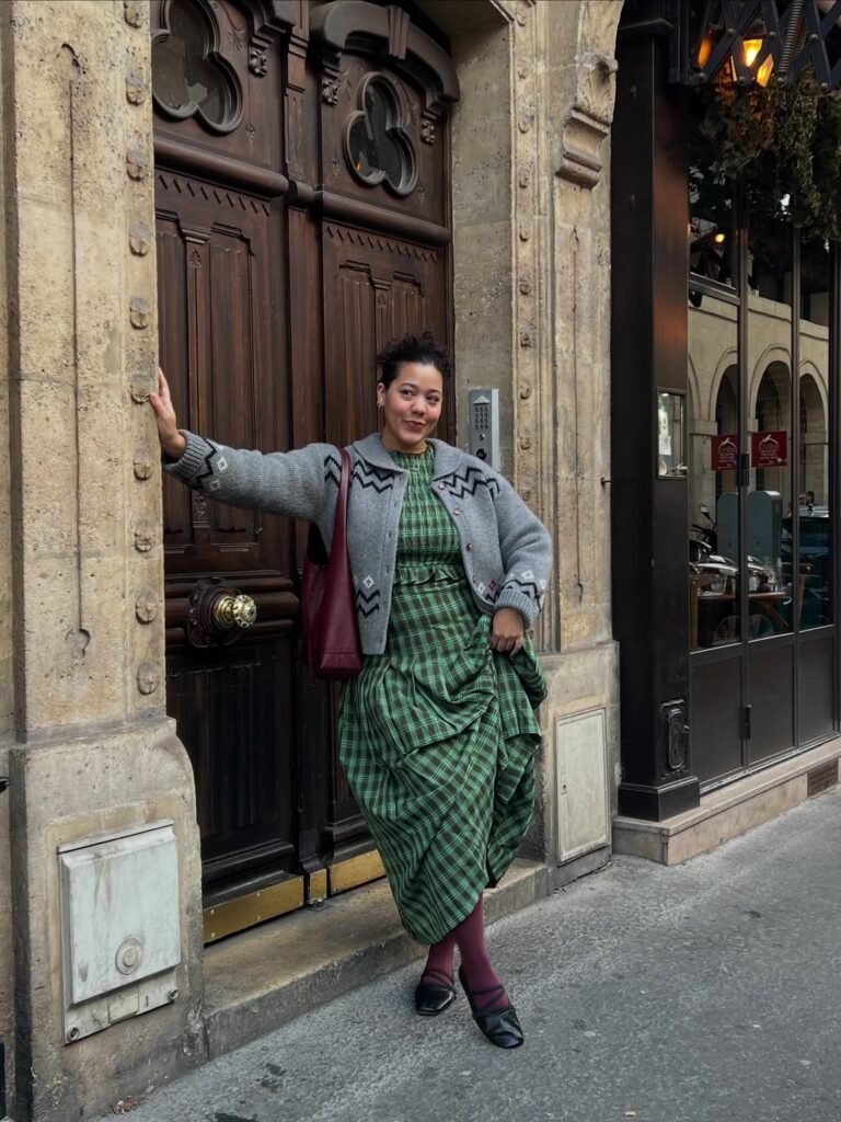 Printed Midi Dress with Cozy Knit Cardigan