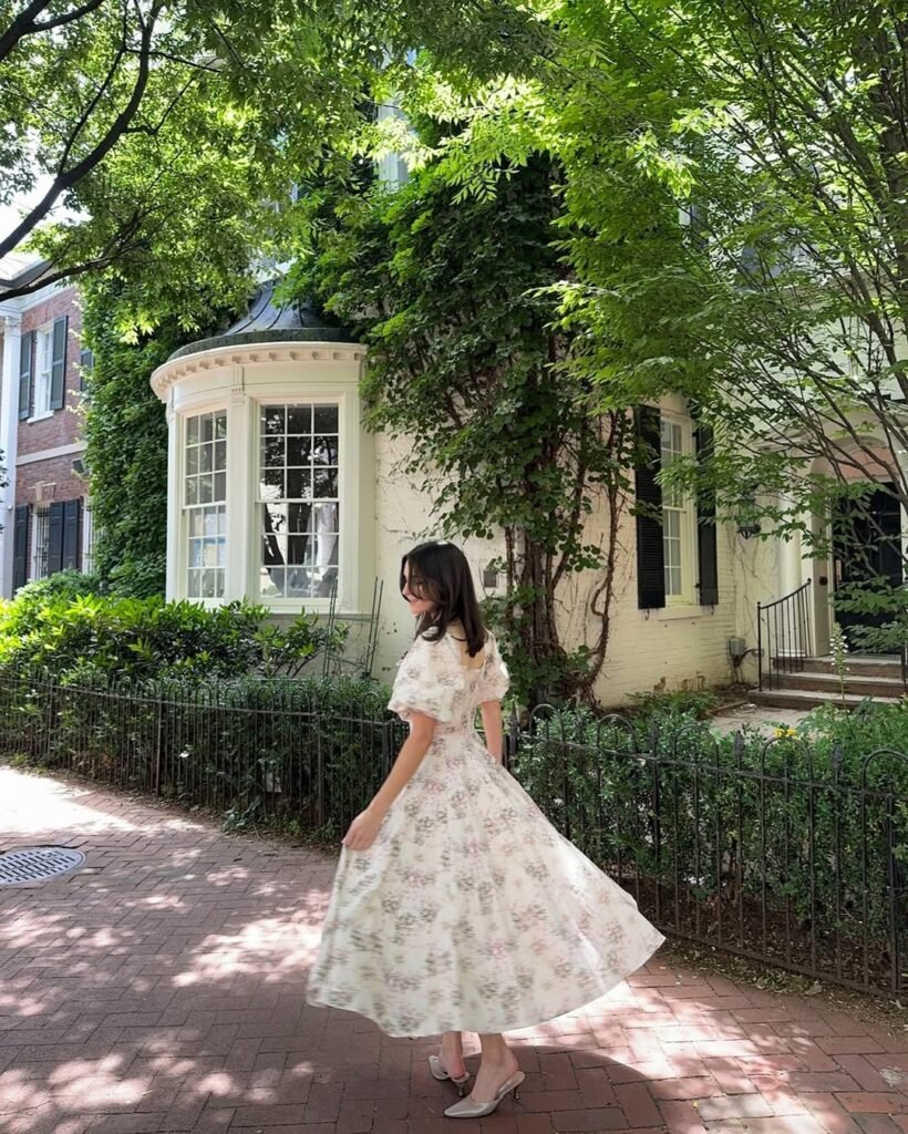 Spring Floral Midi Dress
