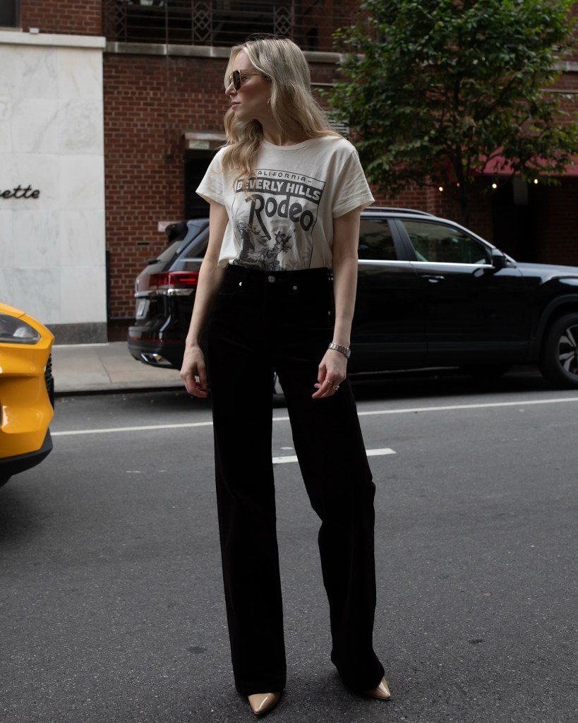 T-Shirt with Classic Black Jeans