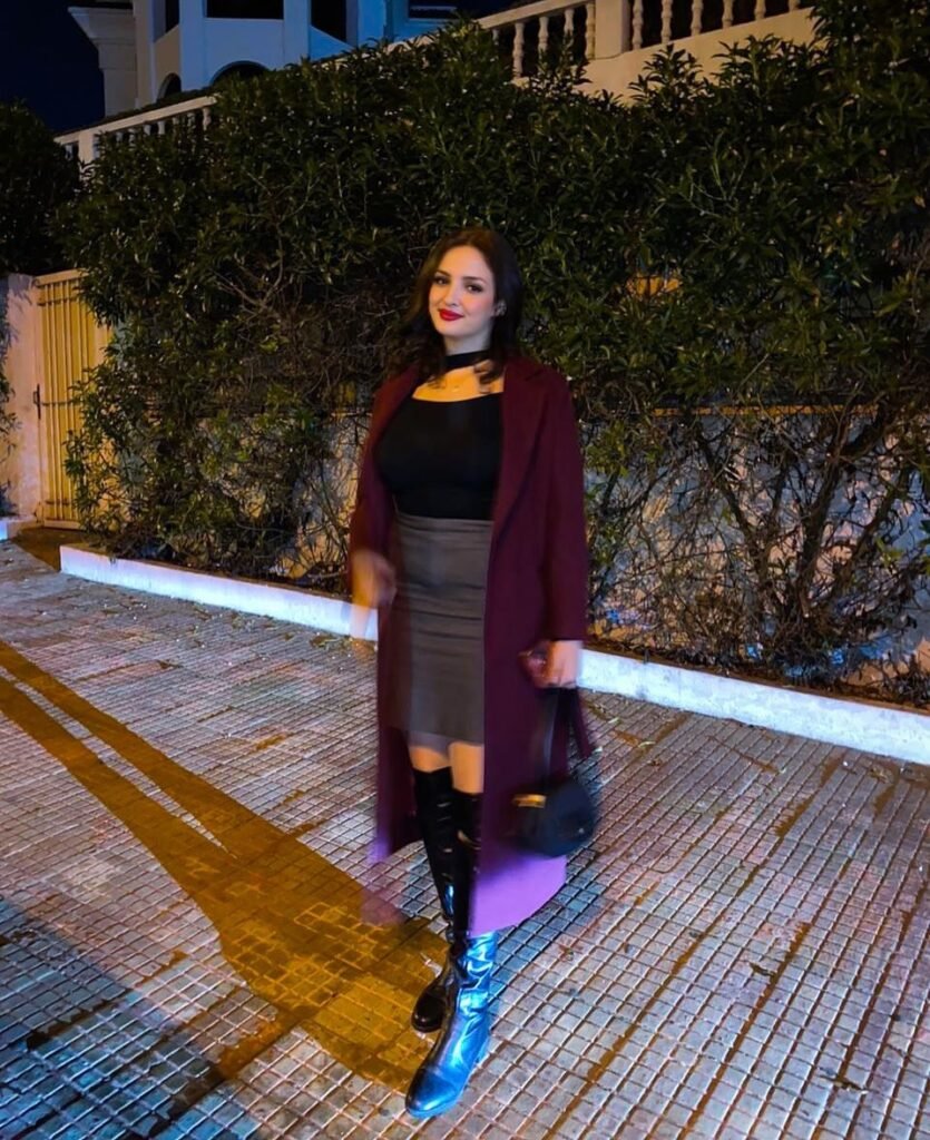 Layered Mini Skirt with a Long Statement Coat