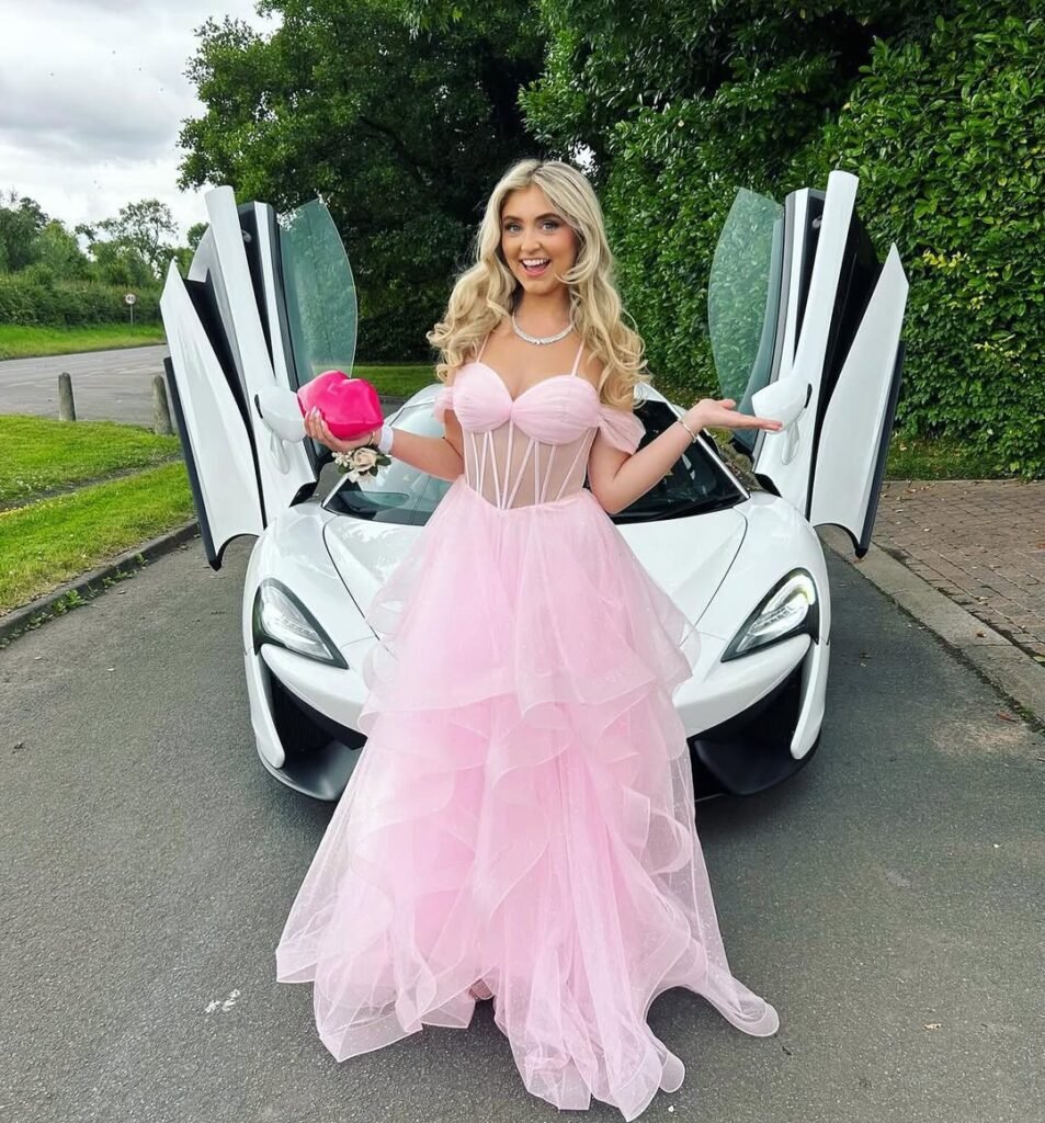 Corset-Style Pink Prom Dress