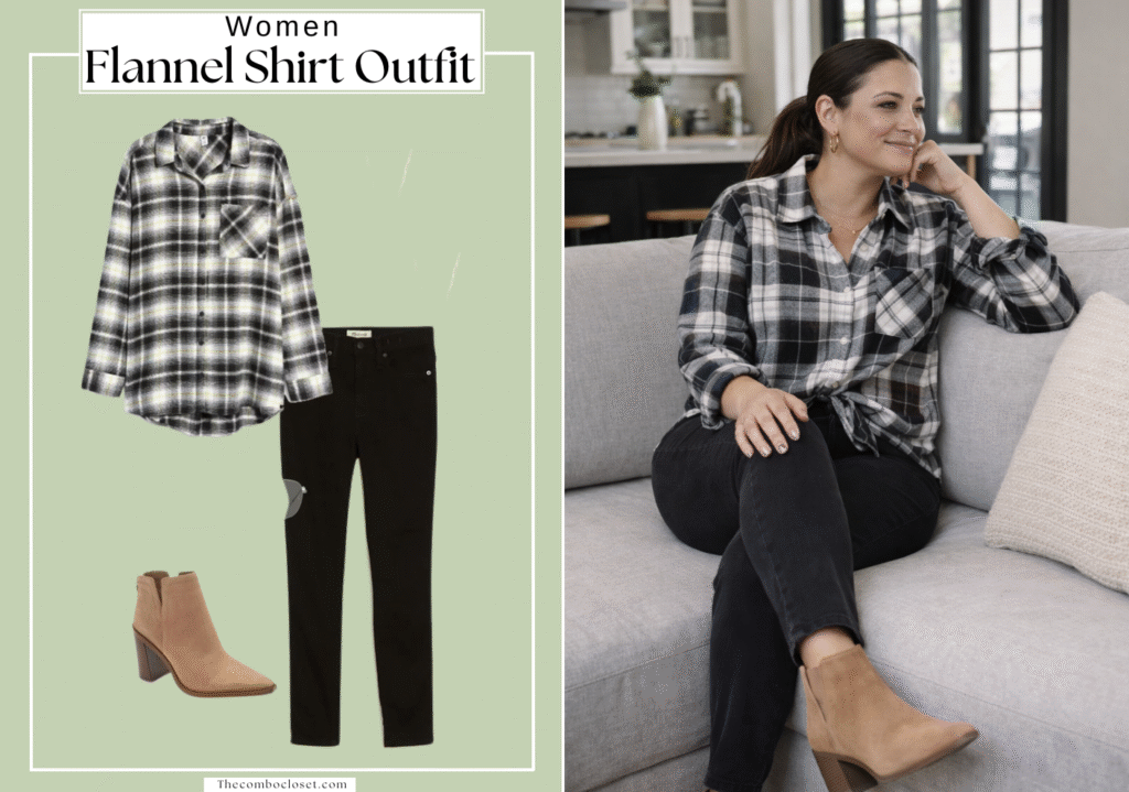 Flannel Shirt For Plus Size Women