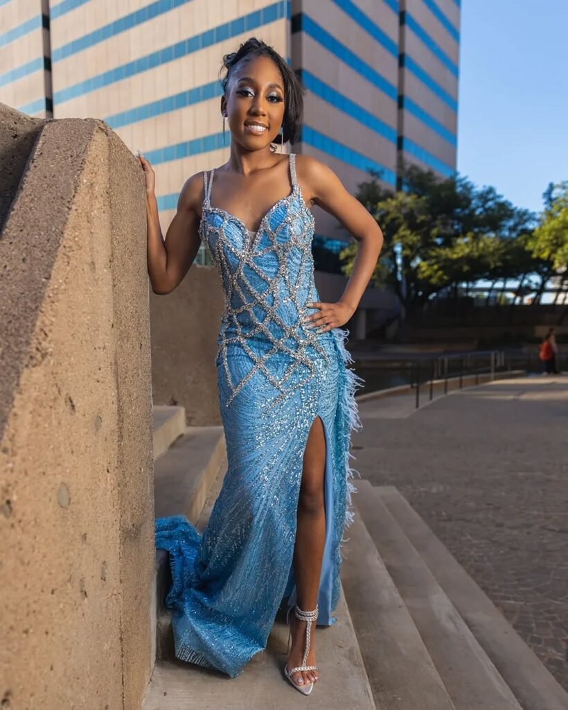Icy Blue Prom Dresses Black Women