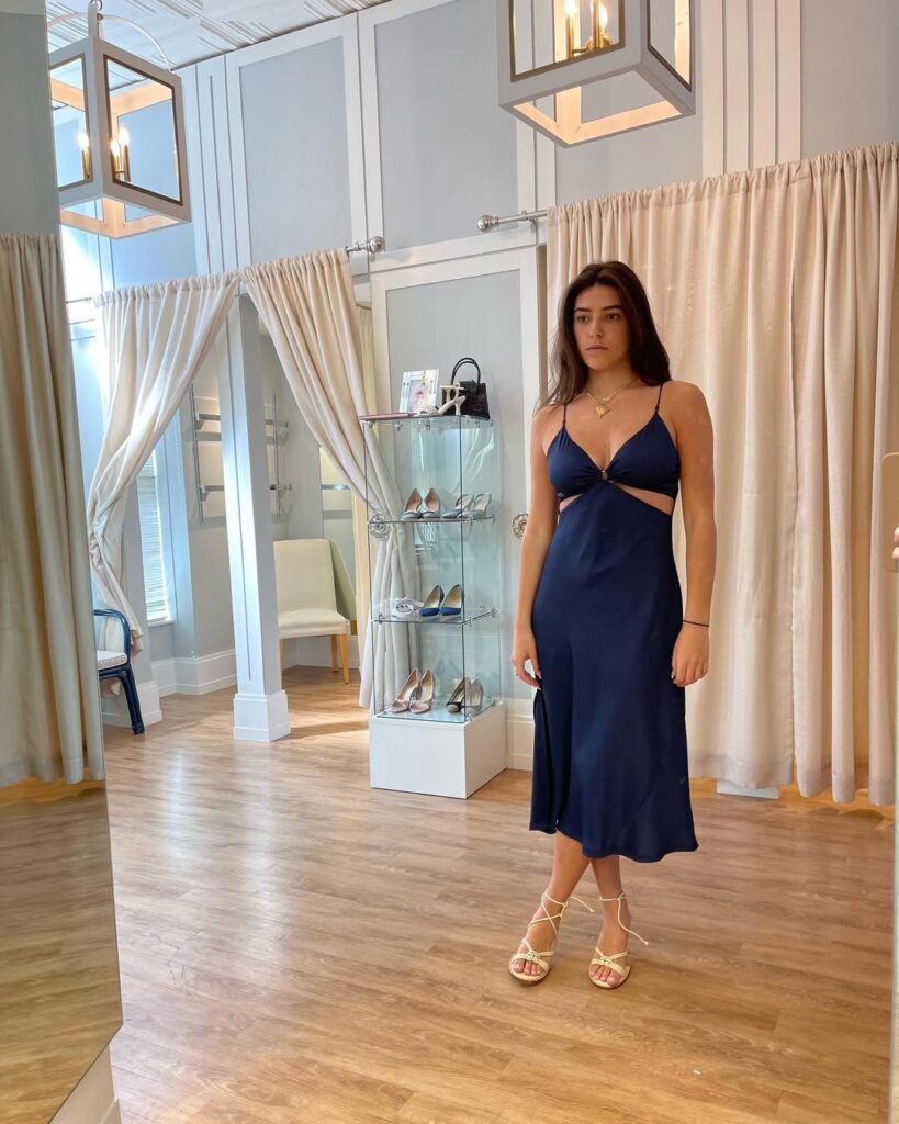 Navy Blue Prom Dress Satin