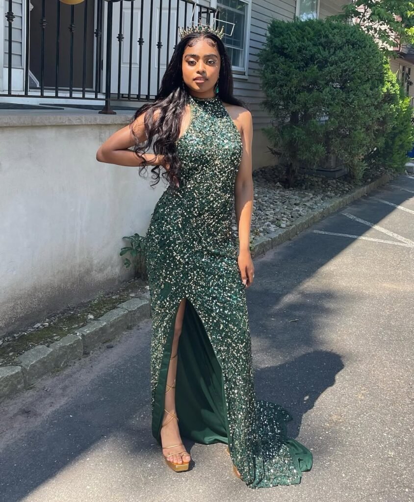 Emerald Elegance Prom Dresses Black Women