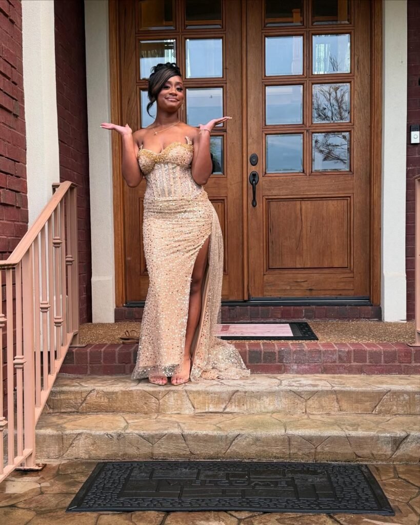 Golden Glamour Prom Dresses Black Women