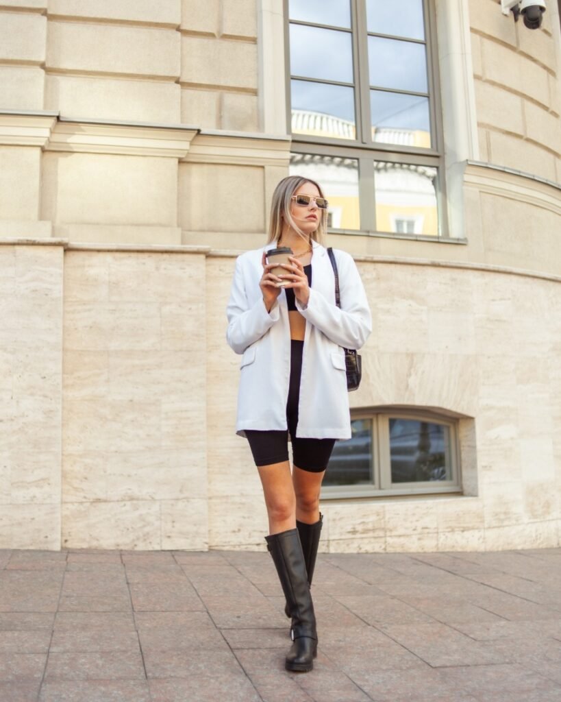 March Blazer with Shorts & Boots Looks