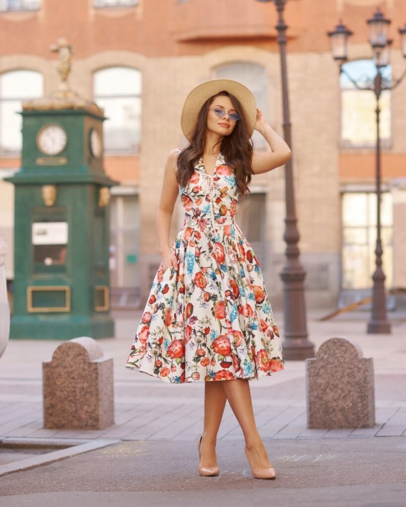 March Romantic Floral Dresses Look