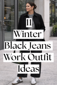 Winter Black Jeans Work Outfit