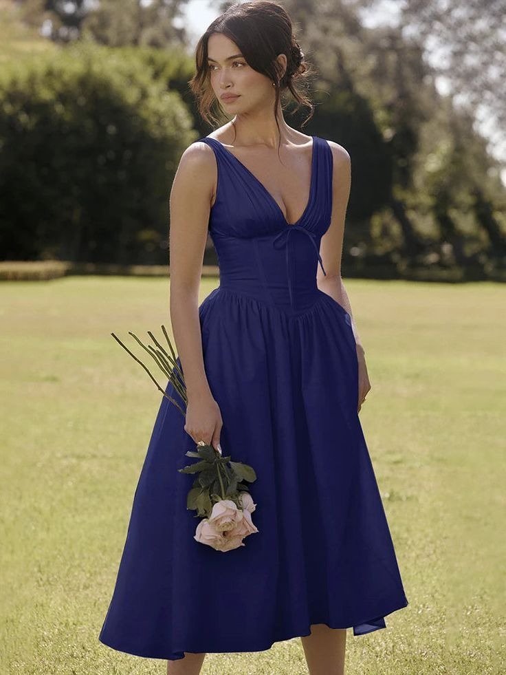 Royal Blue Midi Wedding Elegance