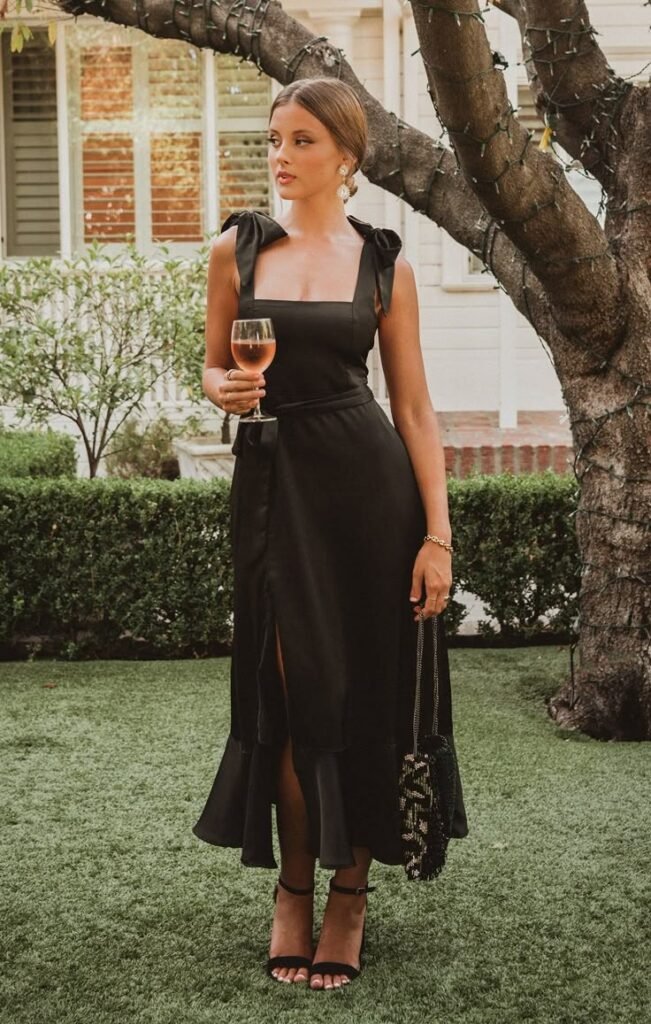 Chic Black April Wedding Guest Dress