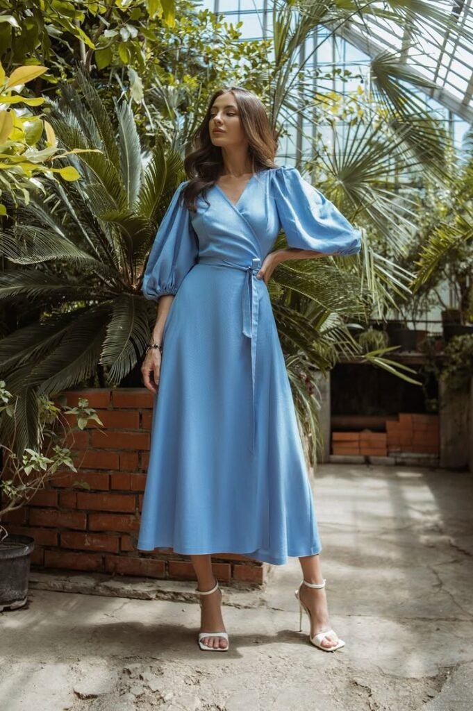 Timeless Blue Midi April Wedding Dress