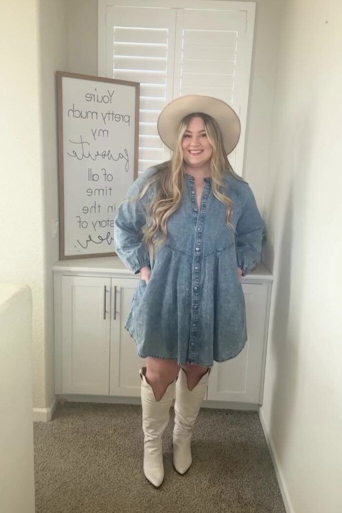 Denim Dress Plus Size Nashville Spring Outfits
