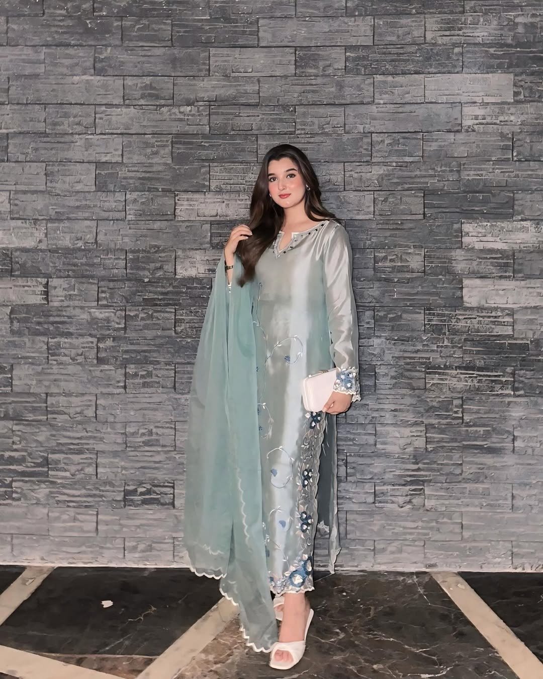 Icy Blue Eid Outfit Idea
