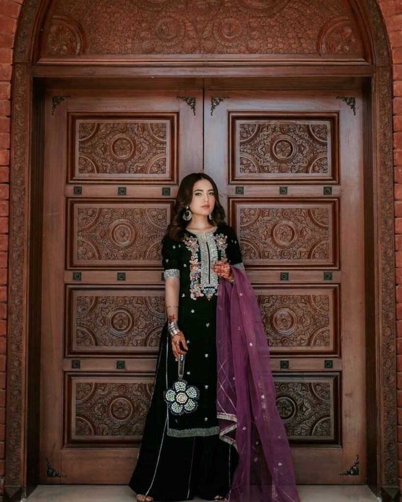 Regal Black and Purple Eid Outfit