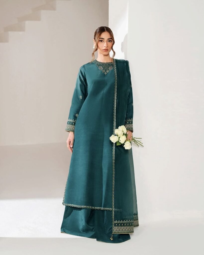 Elegant Emerald Green Eid Ensemble