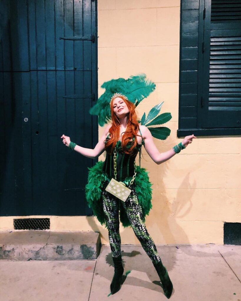 Feathered Emerald Mardi Gras Outfits