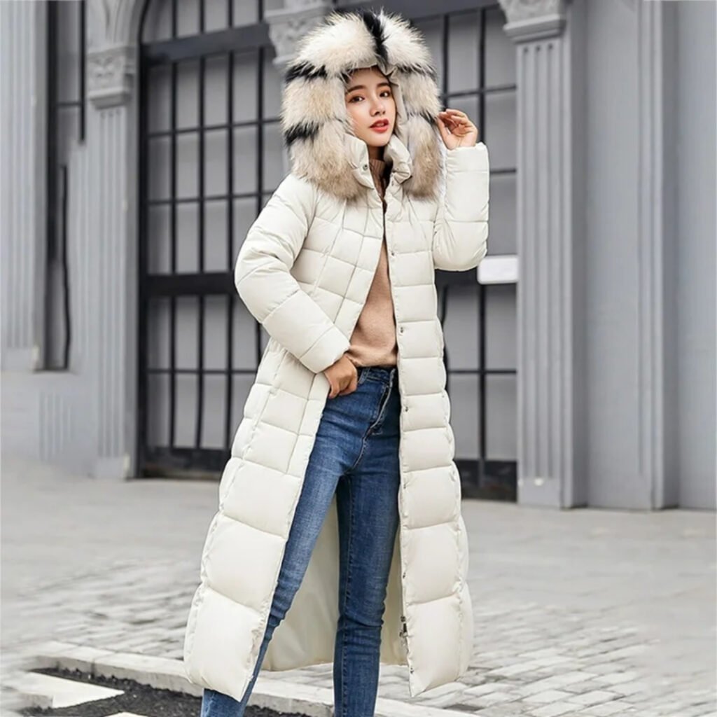 Tailored Long Coat with Hoodie Layer