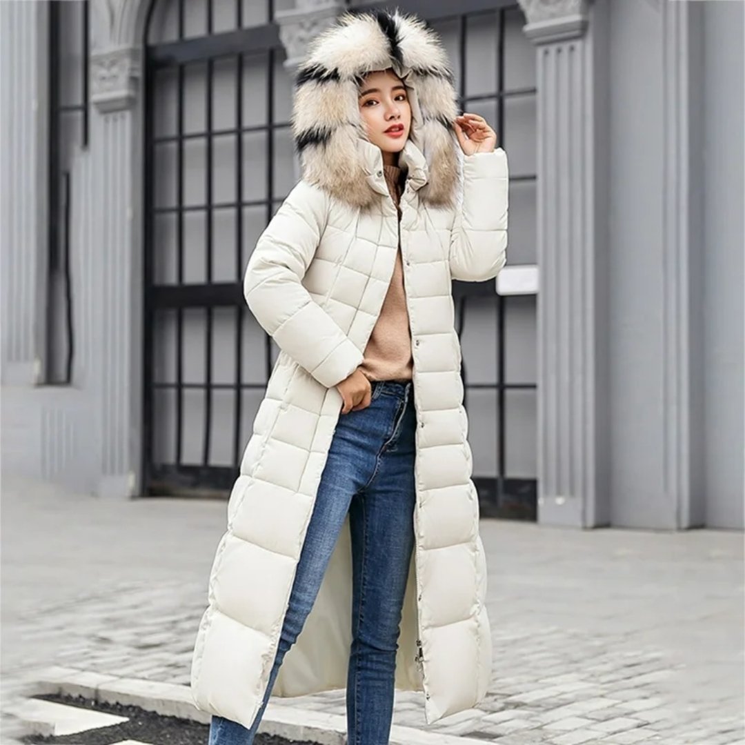 Tailored Long Coat with Hoodie Layer