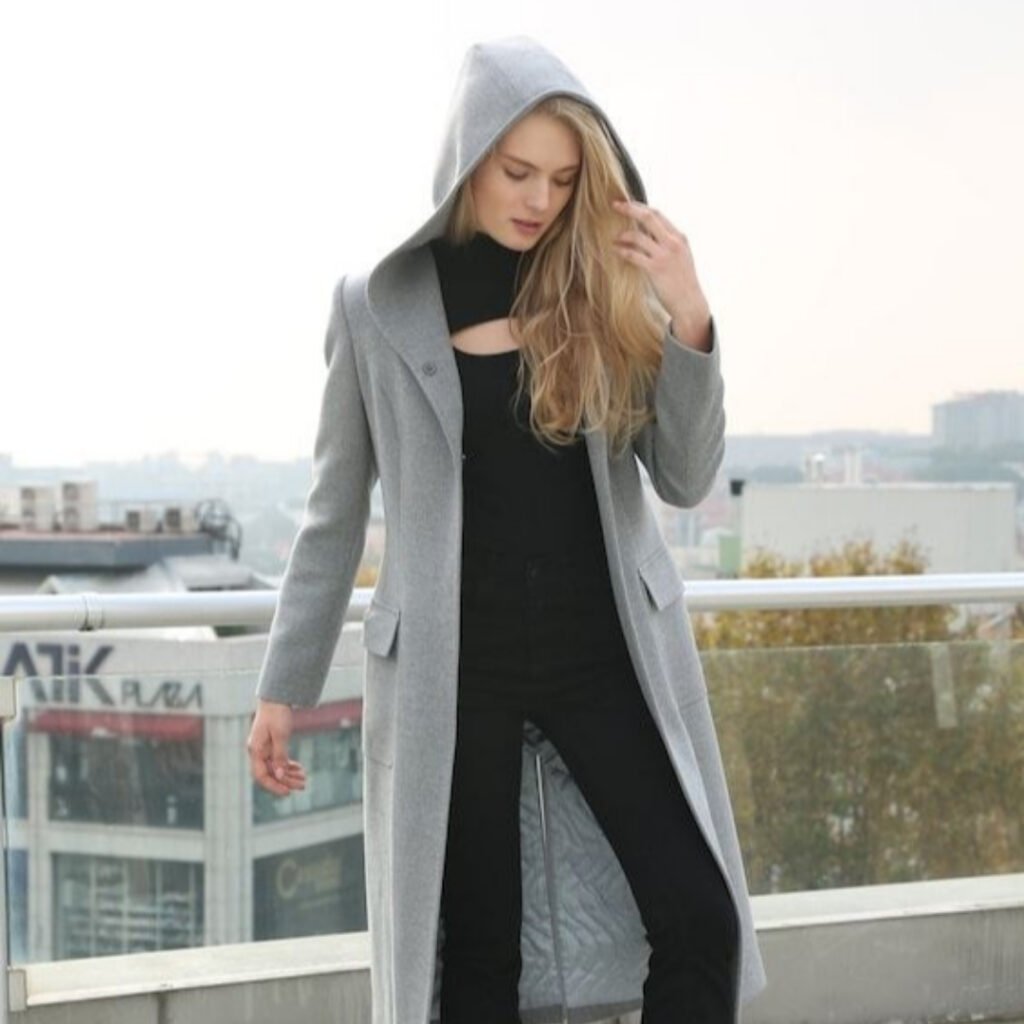 Classic Wool Coat with a Hoodie