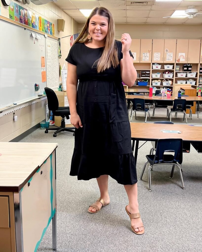 Black Midi Dress for Plus Size Women