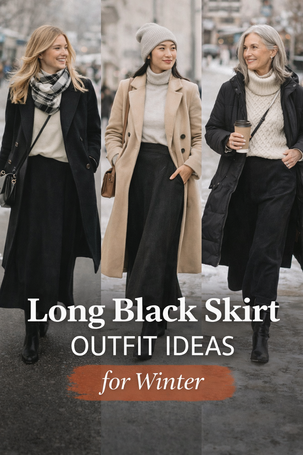 Long Black Skirt Outfit Winter