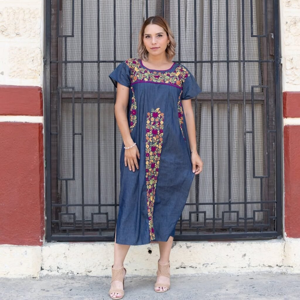 Maxican Fashion  Denim Heritage with Vibrant Embroidery