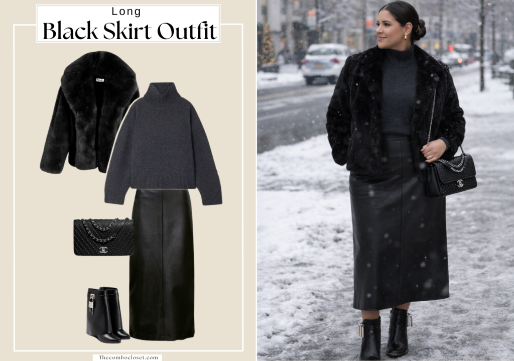 Chic Long Black Skirt Outfit Ideas