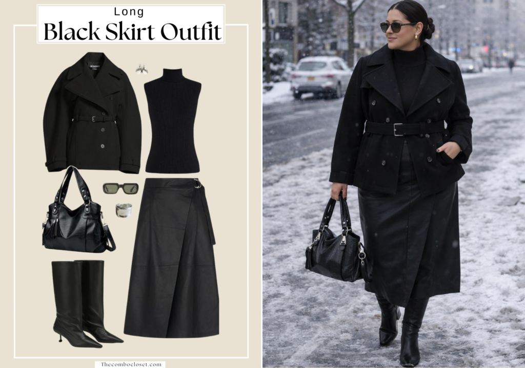Long Black Skirt Outfit Ideas