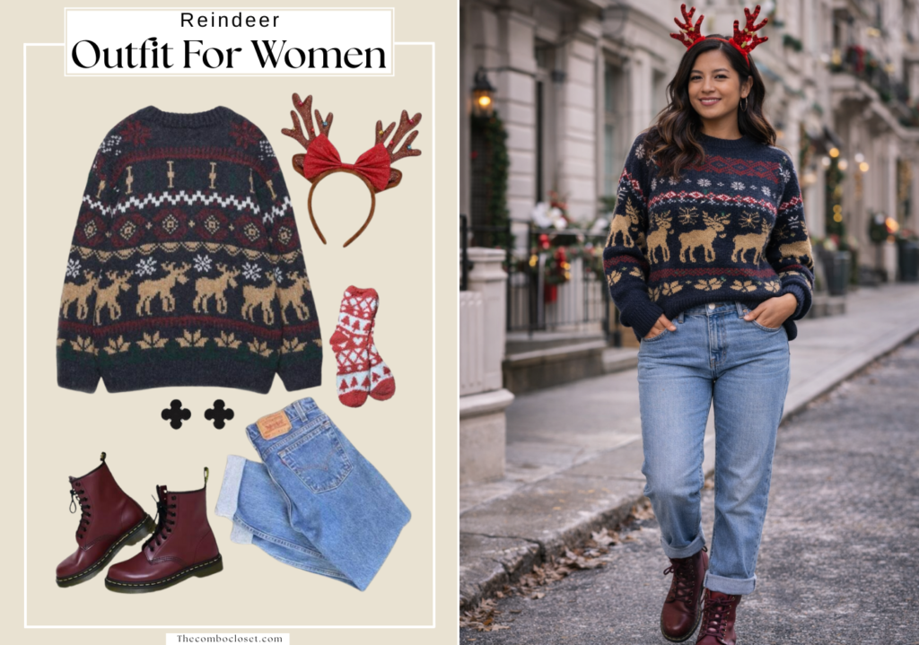 Reindeer Sweater Street-Style Look