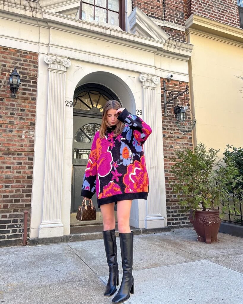 Statement Sweater Dress & Knee-High Boots