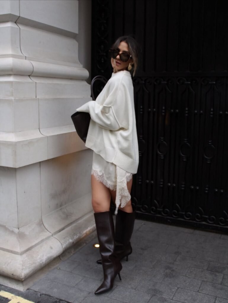 Cozy Knit & Knee-High Boots Elegance